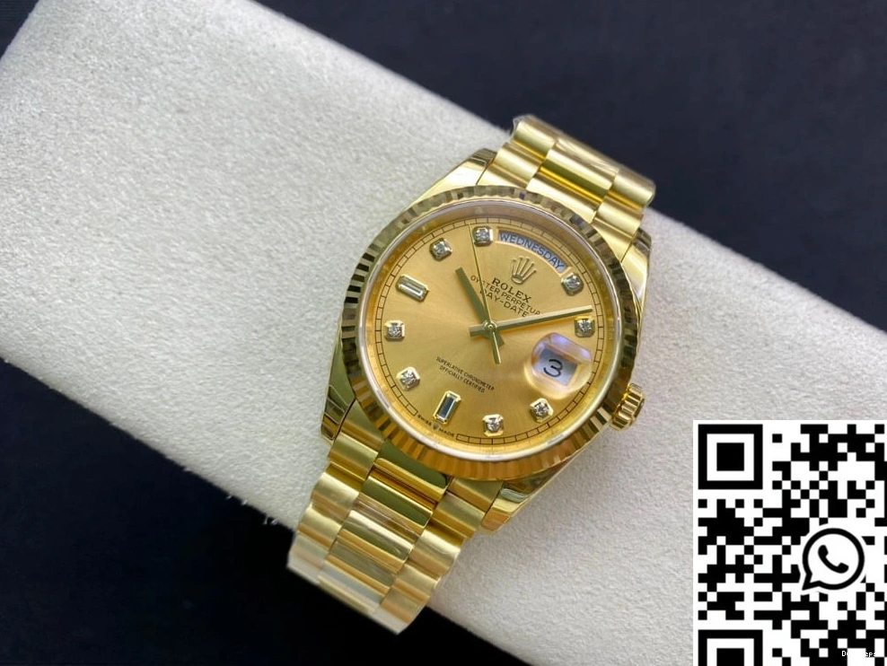 Day-Date Champagne Yellow Dial Factory M128238-0008 EW Gold Rolex 0130
